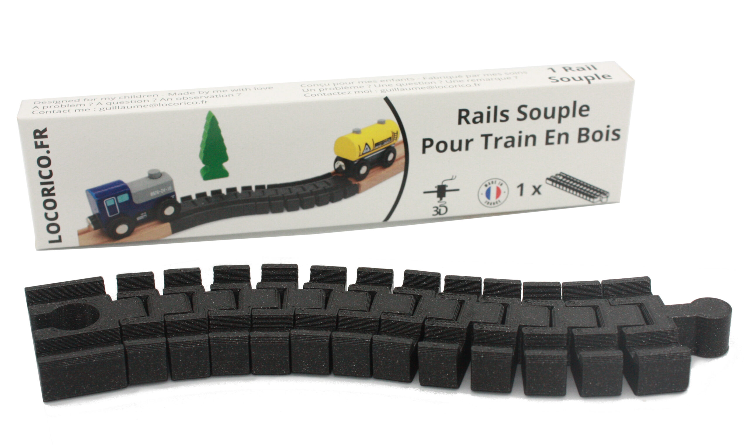 Locorico – 4 Supports Muraux Pour Rails Train En Bois – Compatible Brio, Thomas, Lillabo – Fabriqué En France En PLA