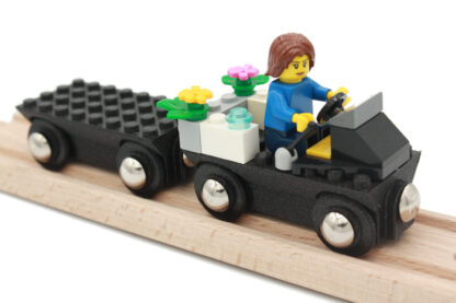 2 Wagons Compatibles Brio Lego pour Train en Bois