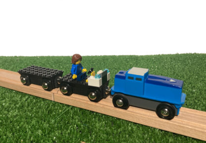 2 Wagons Compatibles Brio Lego pour Train en Bois – Image 3