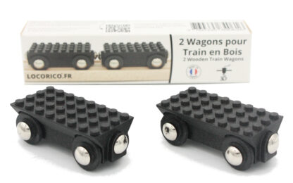 2 Wagons Compatibles Brio Lego pour Train en Bois – Image 5